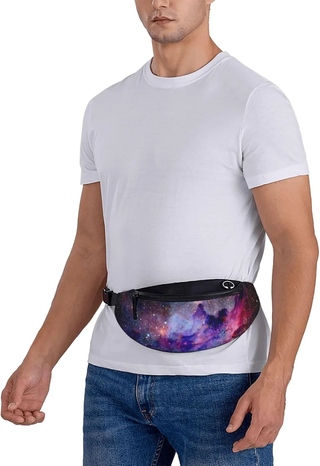 Nebula Galaxy Space Fashion Casual Fanny Pack Waist Bag Men Women Adjustable Belt Waist Bag For Travel Hiking Cycling Running Festival Carnival