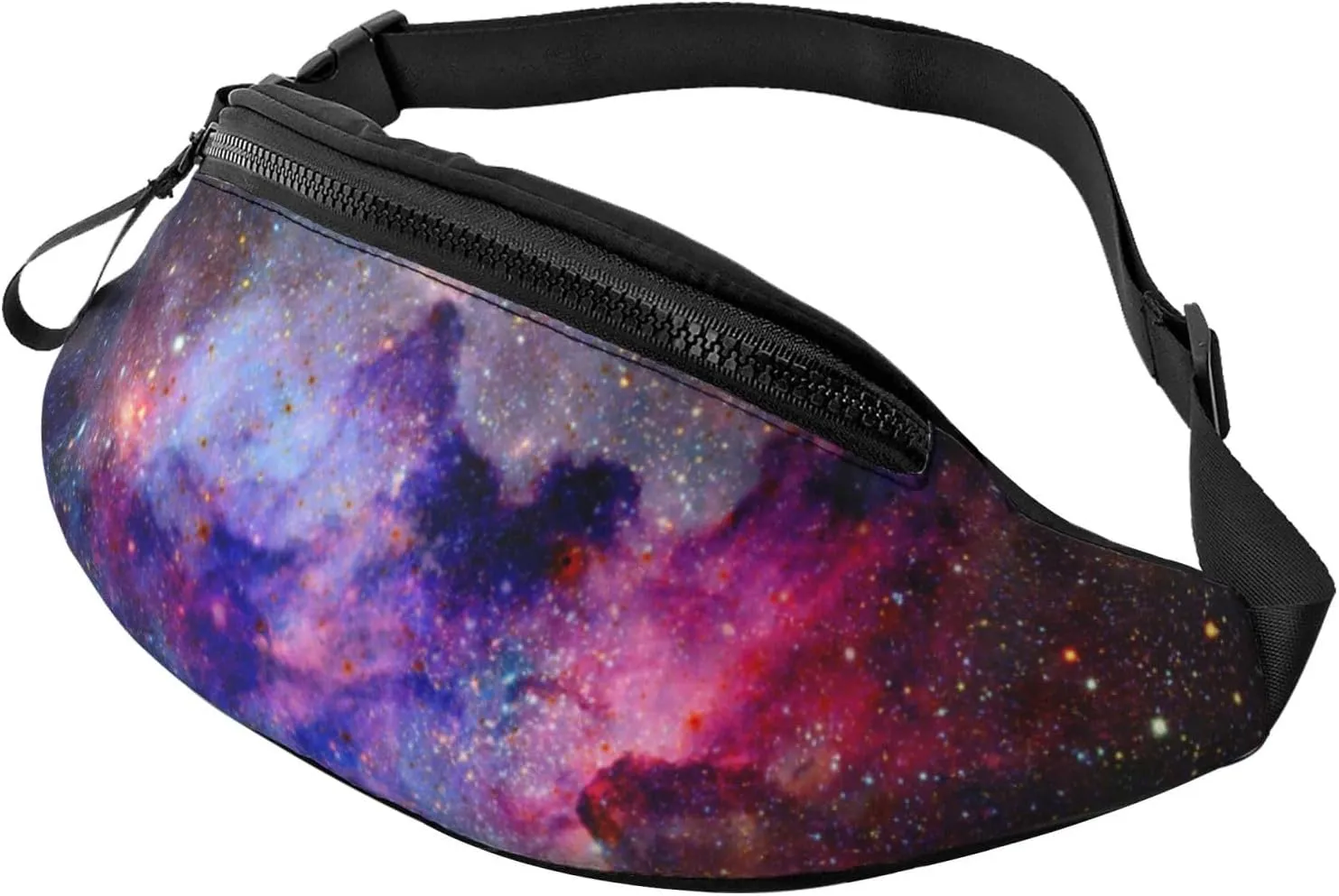 Nebula Galaxy Space Fashion Casual Fanny Pack Waist Bag Men Women Adjustable Belt Waist Bag For Travel Hiking Cycling Running Festival Carnival