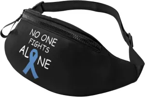 Nobody Fights Alone Prostate Cancer Awareness Ribbon Fanny Pack Outdoor Travel Casual Messenger Waist Bag