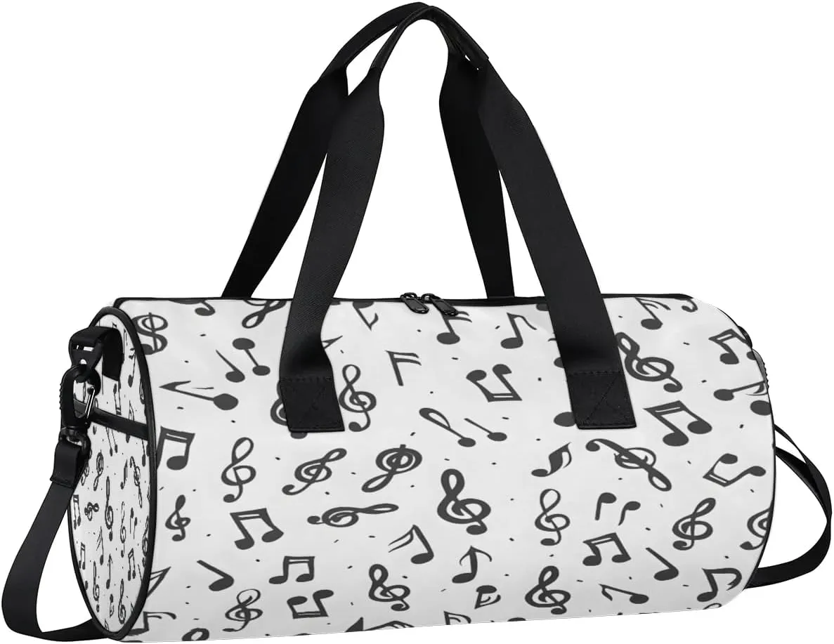Notes Music Gym Bag for Women Men Lightweight Weekender Travel Bag Stylish Duffle Bag for Gym Travel Overnight Carry On