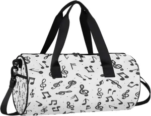 Notes Music Gym Bag for Women Men Lightweight Weekender Travel Bag Stylish Duffle Bag for Gym Travel Overnight Carry On