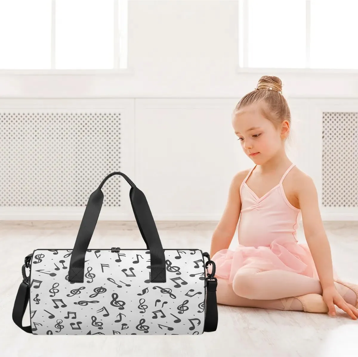 Notes Music Gym Bag for Women Men Lightweight Weekender Travel Bag Stylish Duffle Bag for Gym Travel Overnight Carry On