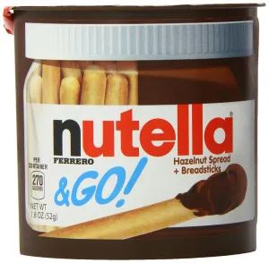 Nutella Ferrero Go Hazelnut Spread and Breadsticks, 12 packs- 22 Ounce