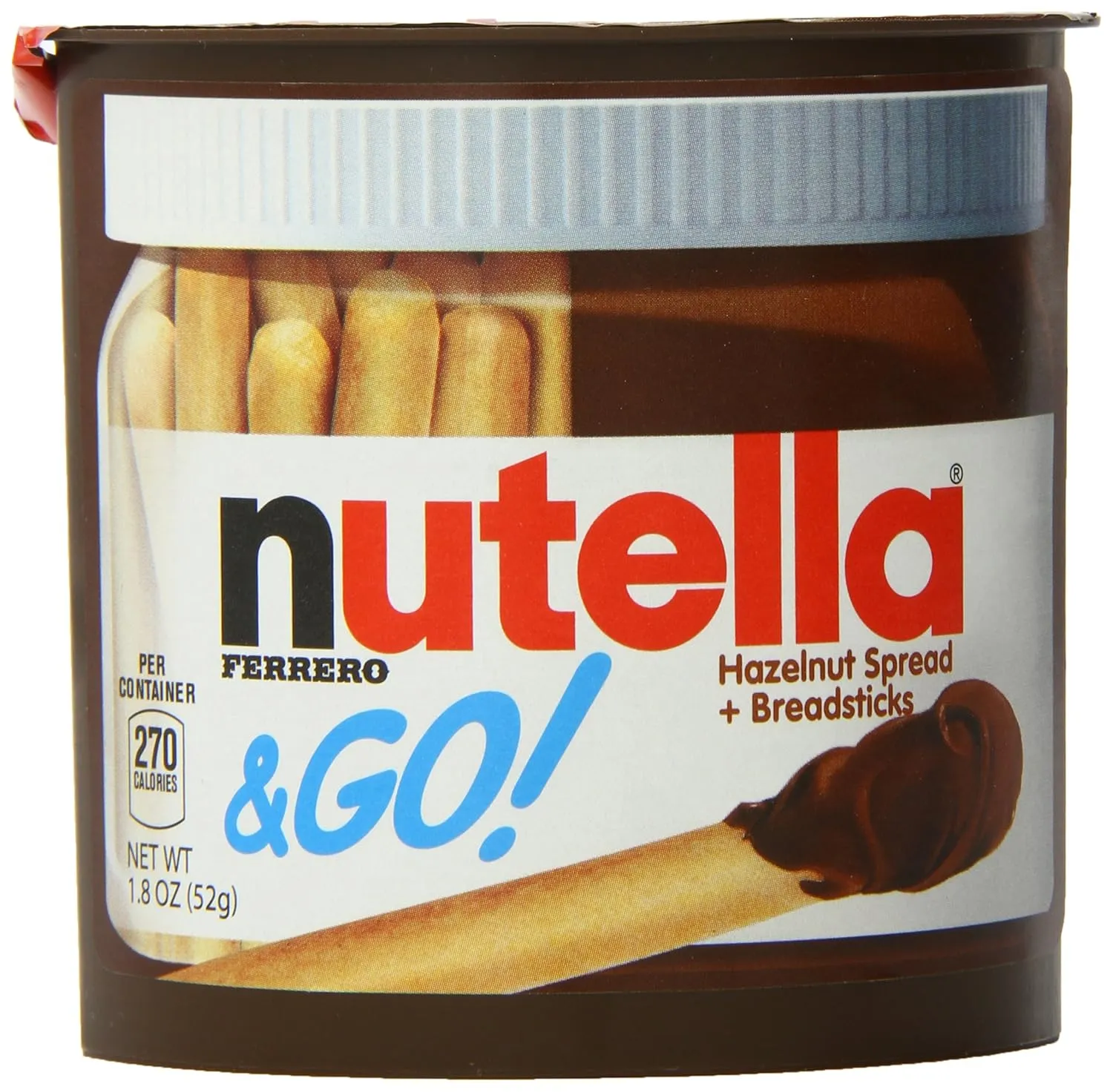 Nutella Ferrero Go Hazelnut Spread and Breadsticks, 12 packs- 22 Ounce