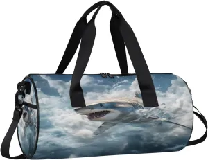 Ocean Shark Gym Bag for Women Men Lightweight Weekender Travel Bag Stylish Duffle Bag for Gym Travel Overnight Carry On