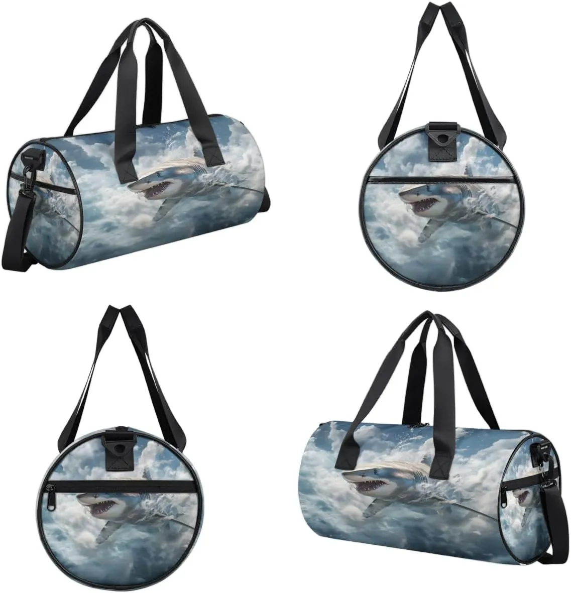 Ocean Shark Gym Bag for Women Men Lightweight Weekender Travel Bag Stylish Duffle Bag for Gym Travel Overnight Carry On