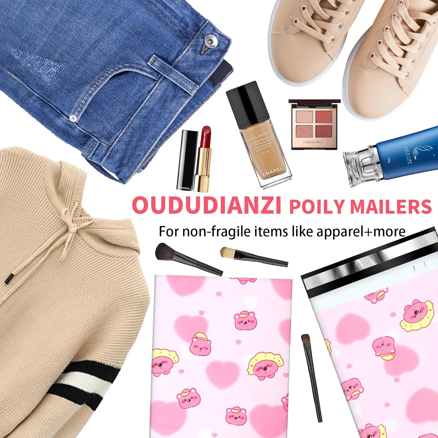 Oududianzi Poly Mailers 10x13, 100PCS Shipping Bags, Plastic Packages Bags, Mailers Poly Bags for Shipping, Shipping Envelopes, Packaging Bags for Shipping - Bear