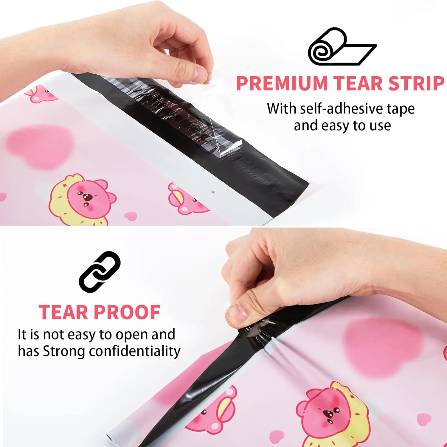 Oududianzi Poly Mailers 10x13, 100PCS Shipping Bags, Plastic Packages Bags, Mailers Poly Bags for Shipping, Shipping Envelopes, Packaging Bags for Shipping - Bear