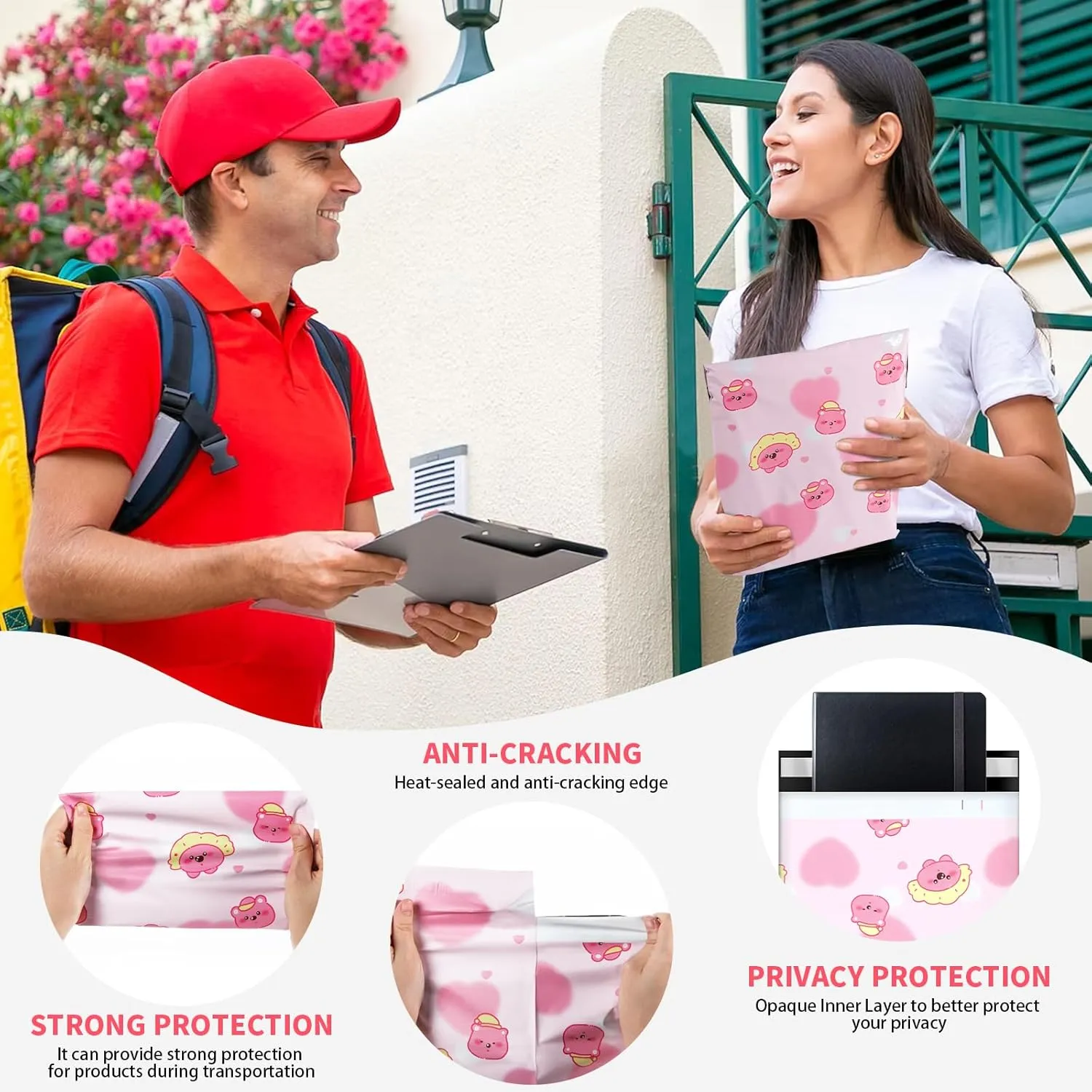 Oududianzi Poly Mailers 10x13, 100PCS Shipping Bags, Plastic Packages Bags, Mailers Poly Bags for Shipping, Shipping Envelopes, Packaging Bags for Shipping - Bear