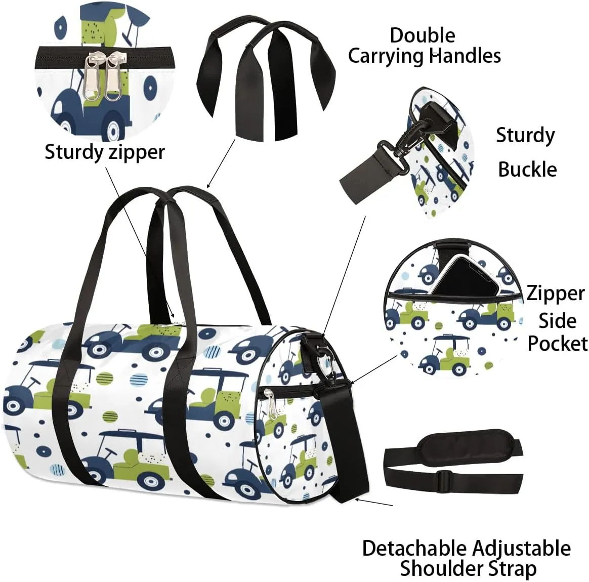 Outdoor Golf Clubs Sports Travel Duffle Bag Gym Bag for Women Men Lightweight Carry on Duffel Bag for Sports Gyms Weekend Getaway