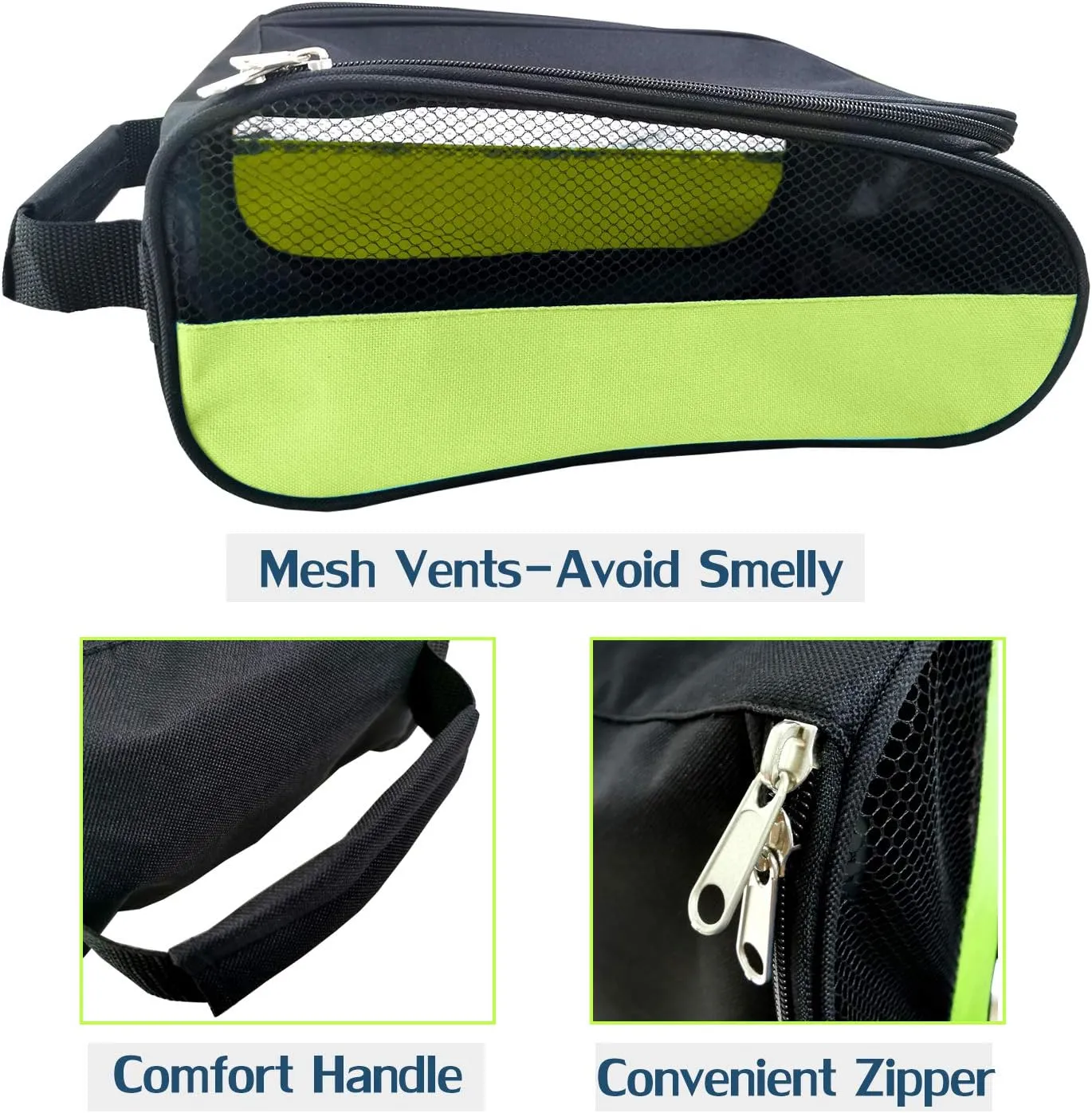 Outdoor Golf Shoes Bags Travel Shoes Bags Zippered Sport Shoes Bag (Green)