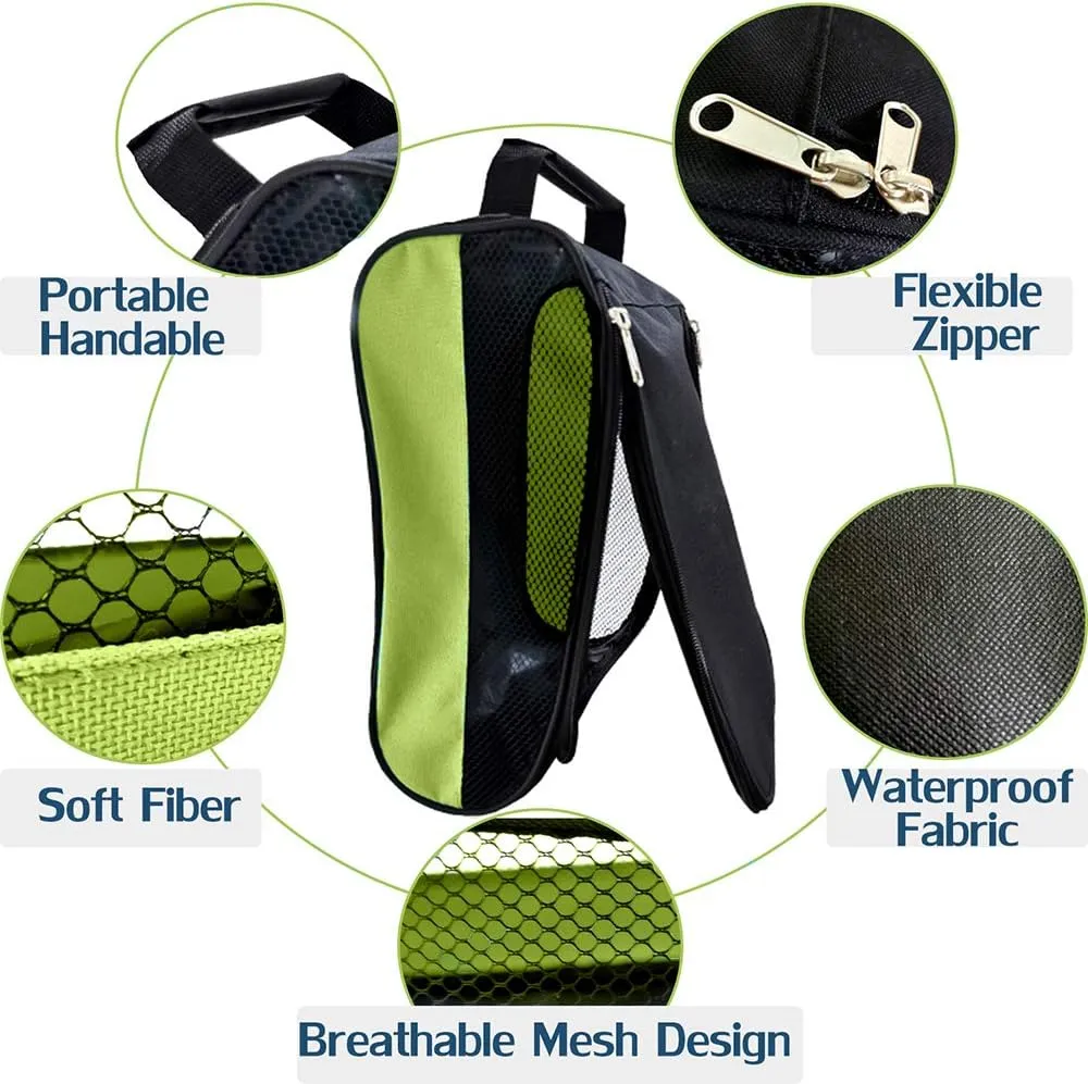 Outdoor Golf Shoes Bags Travel Shoes Bags Zippered Sport Shoes Bag (Green)