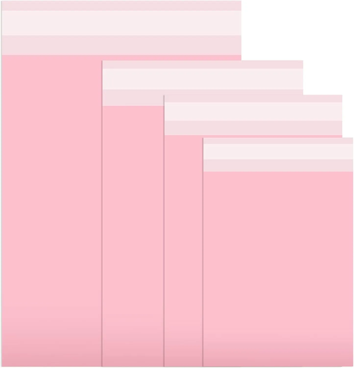 Outus 120 Pcs Poly Mailer Envelope 4 Sizes Shipping Bags Self Adhesive Clasp Envelope Self Adhesive Tear Proof Mailing Covers(8 x 12 In, 10 x 14 In, 13 x 18 In, 15 x 20 in,Pink)