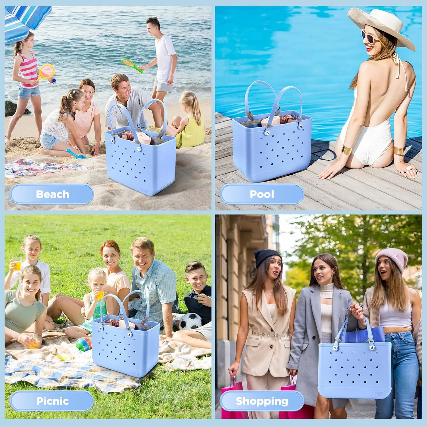 OUTXE Beach Bag Organizer Compatible with X Large Bogg Bag Accessories Inserts, Lightweight Mesh Insert Divider Pouch for Original XL Bogg Bags, Beach Tote Bags Insert for Organizing
