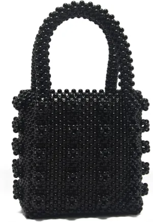 Pearl Bag Crystal Pearl Purse Handmade Weave For Women Handbag Acrylic Beaded Bags
