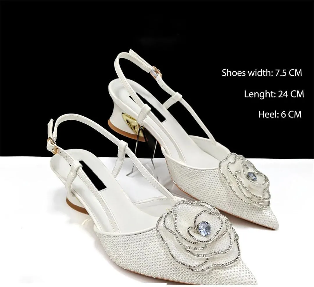 Pearls Applique Wedding Platform Pumps Ladies Shoes Leather Banquet Clutch Bag