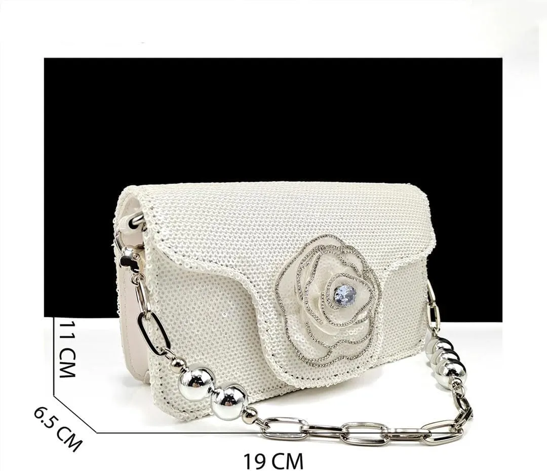 Pearls Applique Wedding Platform Pumps Ladies Shoes Leather Banquet Clutch Bag