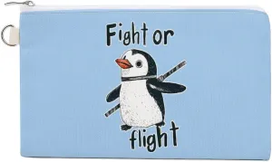 Penguins Fight Or Flight Coin Pouch Small Wallet Card Purse Cute Makeup Pouch Handbag with Key Ring