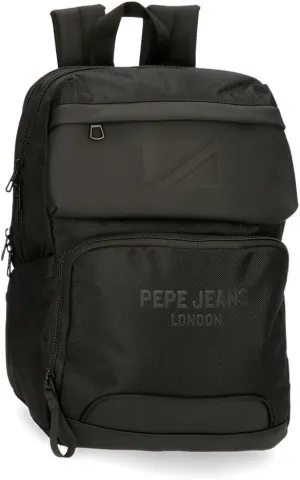 Pepe Jeans Men's Bromley Luggage messenger bag, Black, One Size, laptop backpack