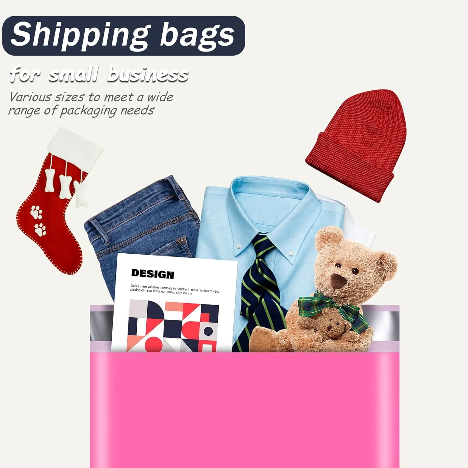 Pink Poly Mailers 10x13 Inch 100 Pcs, Strong Adhesive Shipping Bags for Clothing, Self-Sealing and Waterproof Mailing Envelopes, Privacy Protected Mailer Bags for Small Business