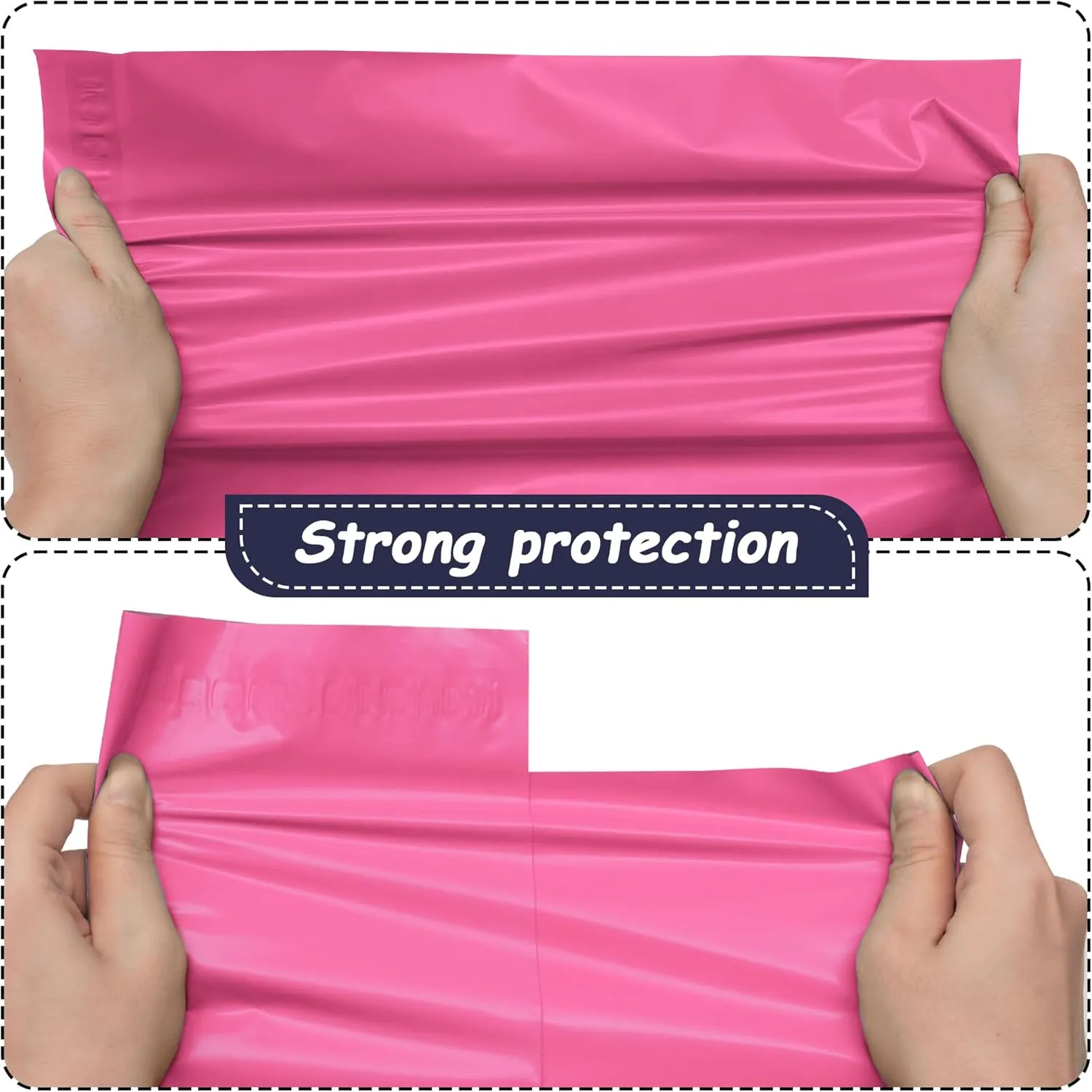 Pink Poly Mailers 12x15.5 Inch 50 Pcs, Strong Adhesive Shipping Bags for Clothing, Self-Sealing and Waterproof Mailing Envelopes, Privacy Protected Mailer Bags for Small Business