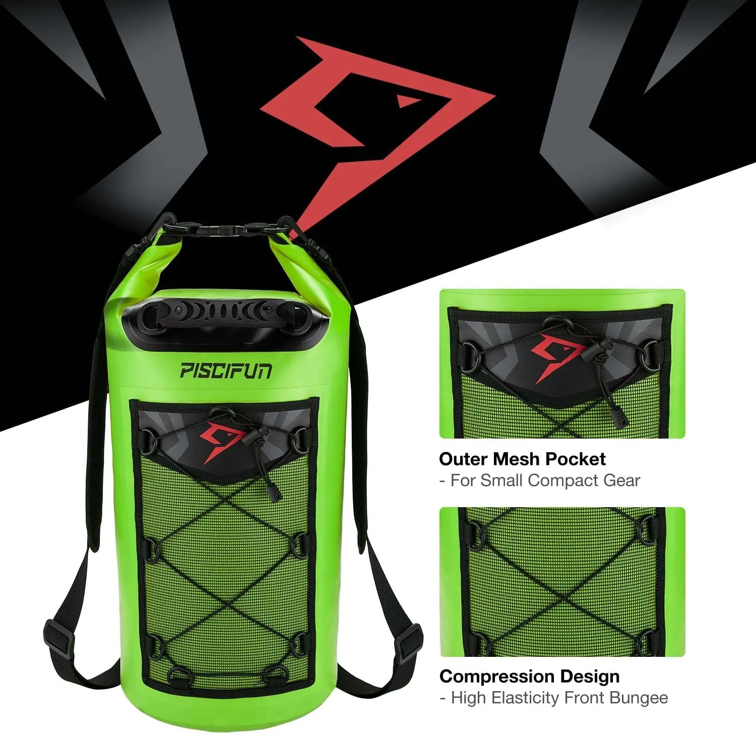 Piscifun Dry Bag, Waterproof Floating Backpack 5L/10L/20L/30L/40L with Waterproof Phone Case for Boating, Kayaking, Fishing