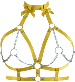 Plus Size Harness Bra Women Body Chain Gothic Butterfly Lingerie Punk Cage Hollow Out Gothic Halloween Rave Clothing