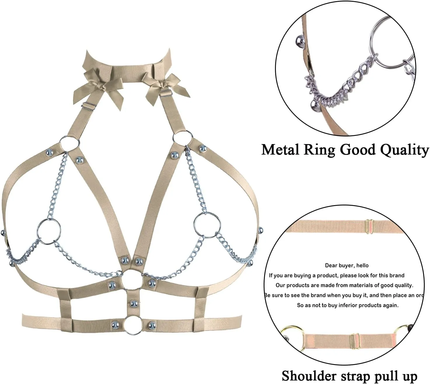 Plus Size Harness Bra Women Body Chain Gothic Butterfly Lingerie Punk Cage Hollow Out Gothic Halloween Rave Clothing