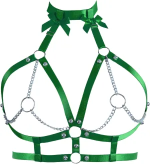 Plus Size Harness Bra Women Body Chain Gothic Butterfly Lingerie Punk Cage Hollow Out Gothic Halloween Rave Clothing