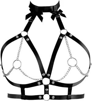 Plus Size Harness Bra Women Body Chain Gothic Butterfly Lingerie Punk Cage Hollow Out Gothic Halloween Rave Clothing