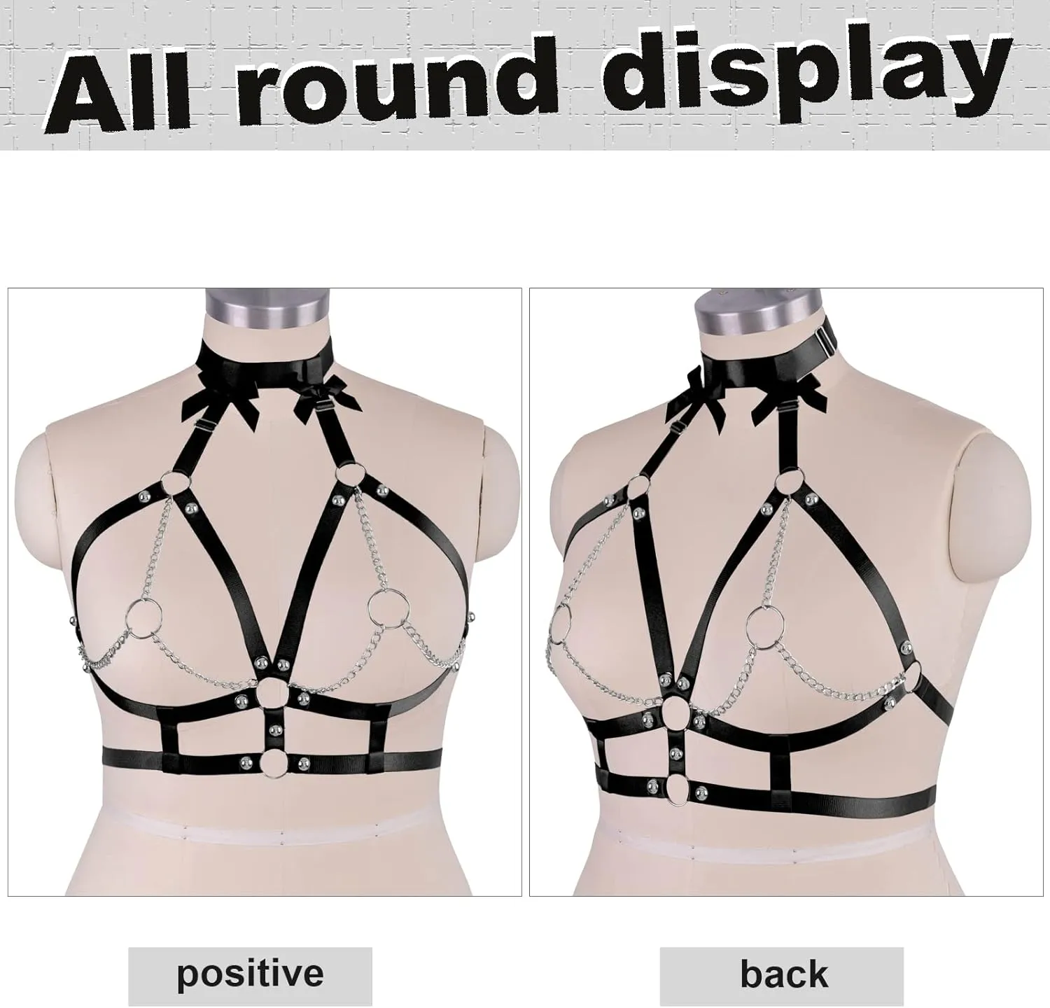 Plus Size Harness Bra Women Body Chain Gothic Butterfly Lingerie Punk Cage Hollow Out Gothic Halloween Rave Clothing
