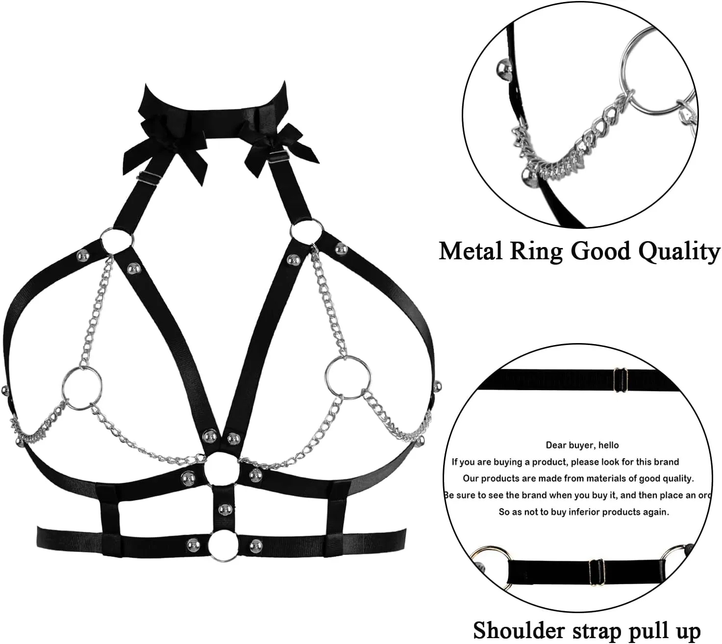 Plus Size Harness Bra Women Body Chain Gothic Butterfly Lingerie Punk Cage Hollow Out Gothic Halloween Rave Clothing