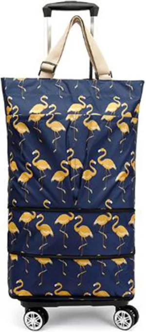 Plus Size Portable and extendable Grocery Shopping Bag with 4-Wheels（BIRD2）