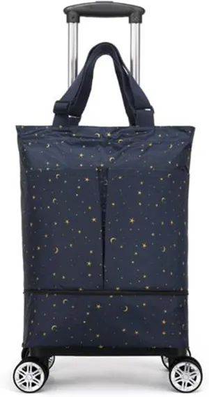 Plus Size Portable and extendable Grocery Shopping Bag with 4-Wheels(STAR1)