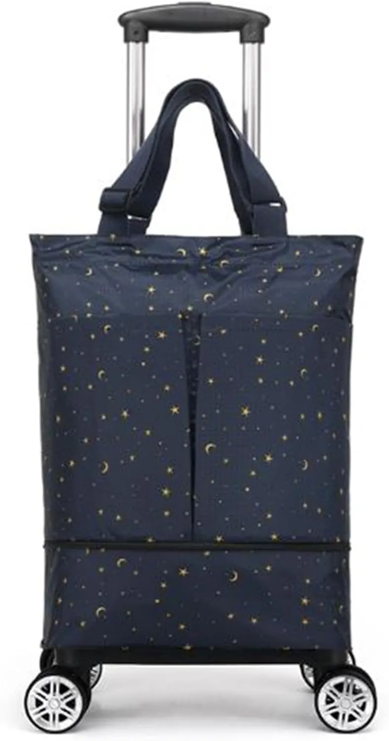 Plus Size Portable and extendable Grocery Shopping Bag with 4-Wheels(STAR1)