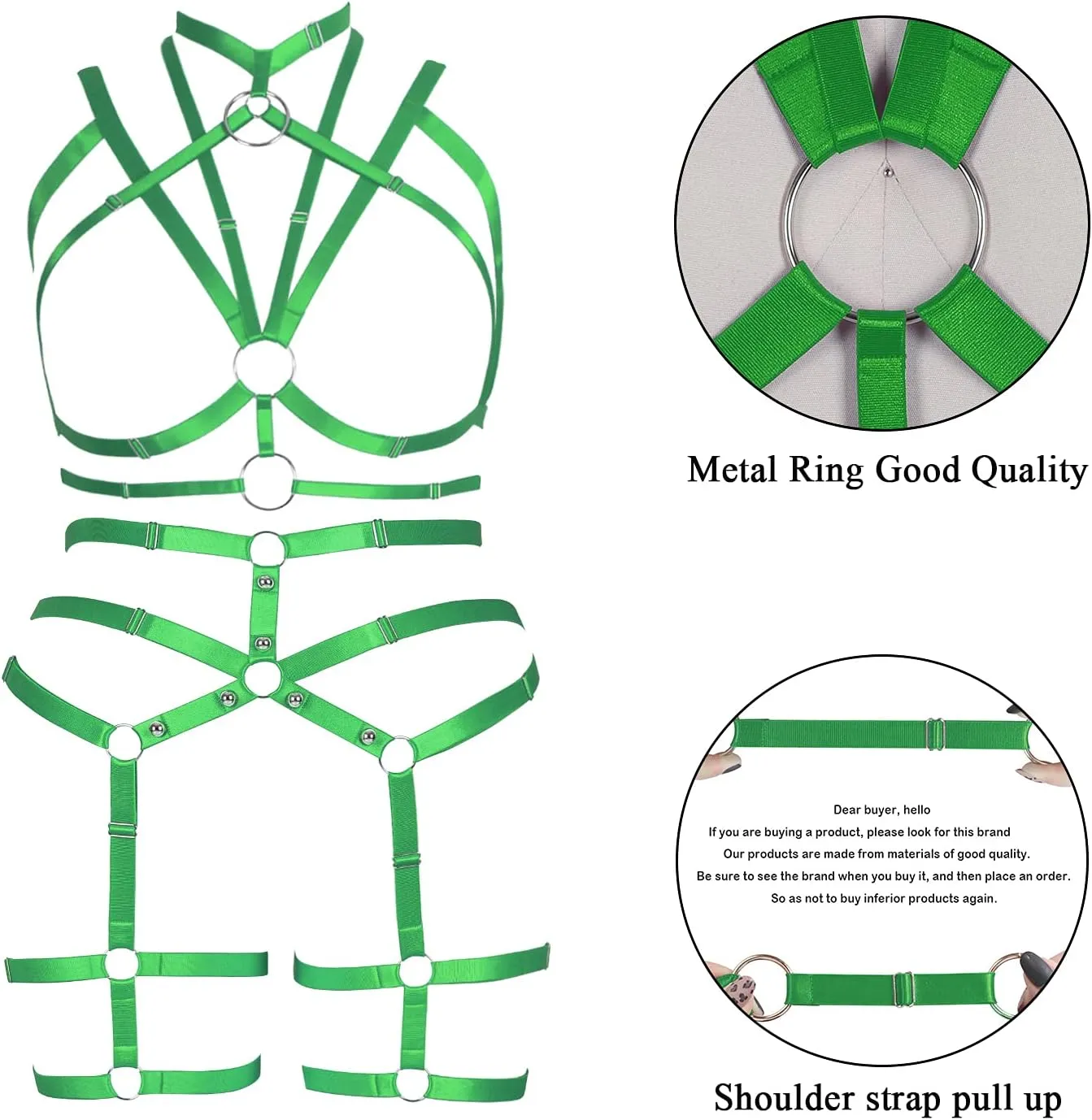 Plus Size Woman Lingerie Garter Belt Set Cage Body Breast Harness Strappy Club Party Rave EDC Punk Goth Clothing