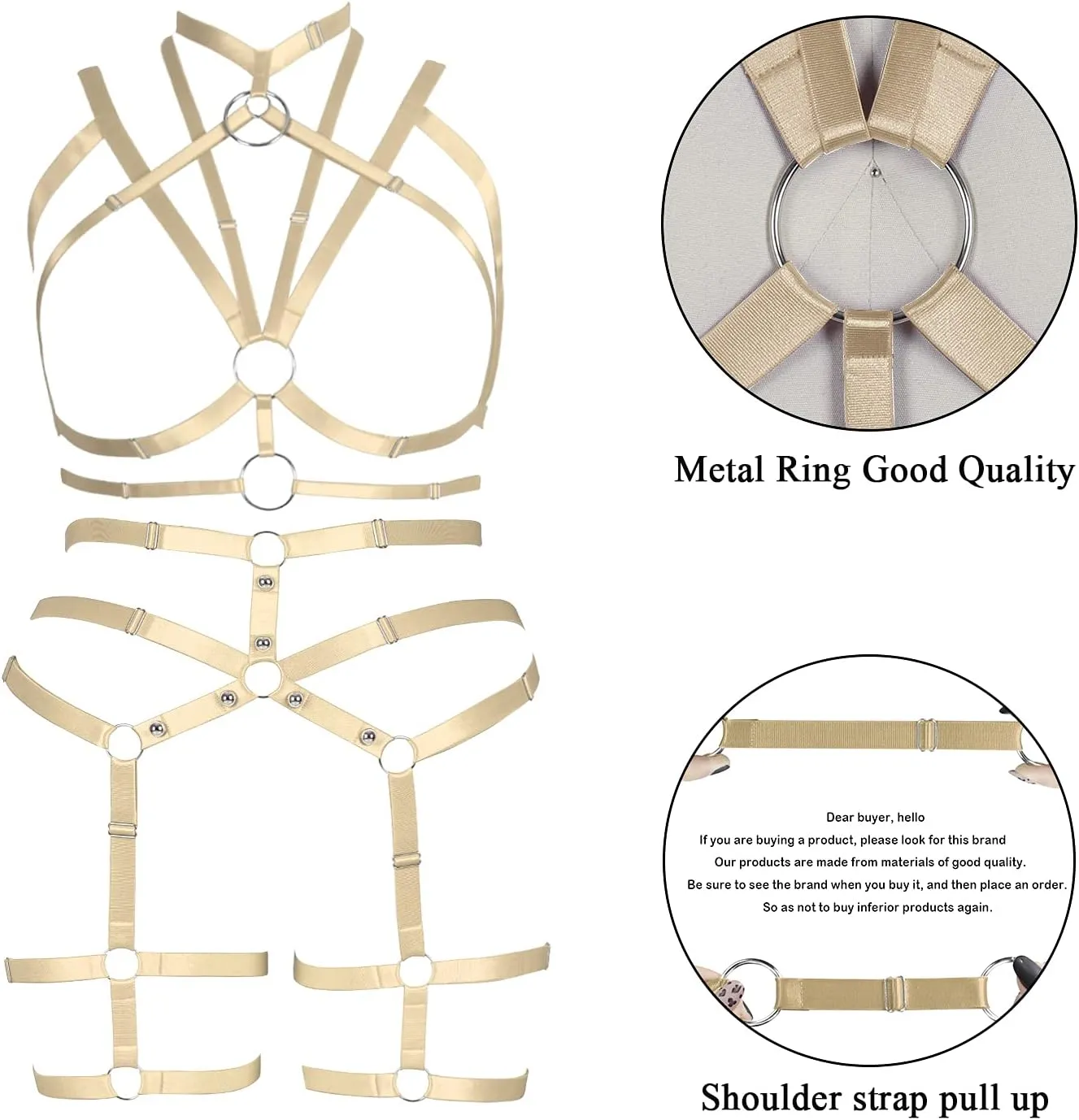 Plus Size Woman Lingerie Garter Belt Set Cage Body Breast Harness Strappy Club Party Rave EDC Punk Goth Clothing