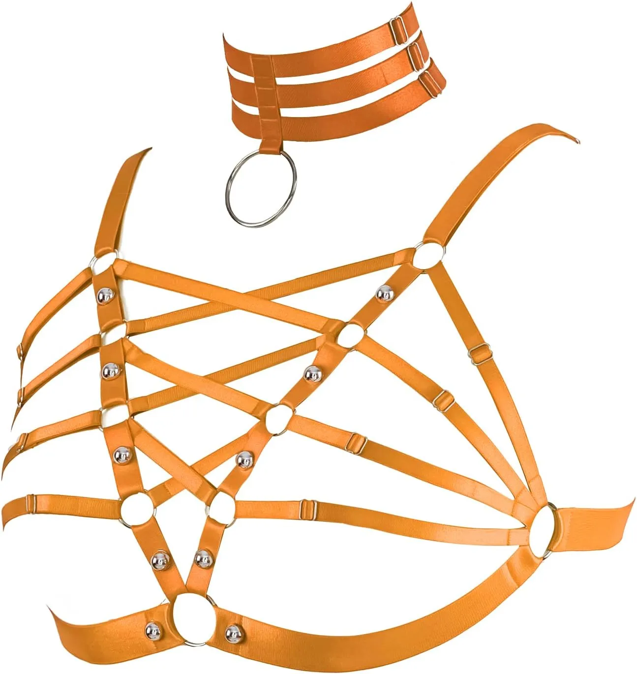 Plus Size Women's Waist Harness Belt Body Full Cage Strappy Bra Lingerie Gothic Tops Hollow Out Halloween Rave Clothing