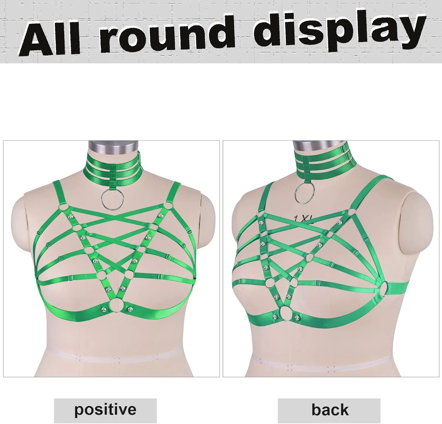 Plus Size Women's Waist Harness Belt Body Full Cage Strappy Bra Lingerie Gothic Tops Hollow Out Halloween Rave Clothing