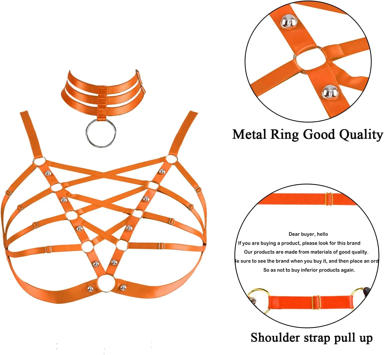 Plus Size Women's Waist Harness Belt Body Full Cage Strappy Bra Lingerie Gothic Tops Hollow Out Halloween Rave Clothing