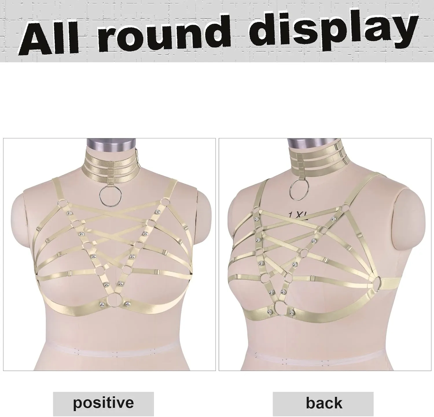 Plus Size Women's Waist Harness Belt Body Full Cage Strappy Bra Lingerie Gothic Tops Hollow Out Halloween Rave Clothing