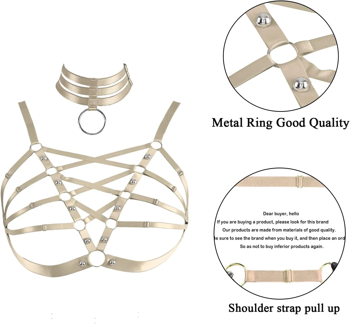 Plus Size Women's Waist Harness Belt Body Full Cage Strappy Bra Lingerie Gothic Tops Hollow Out Halloween Rave Clothing