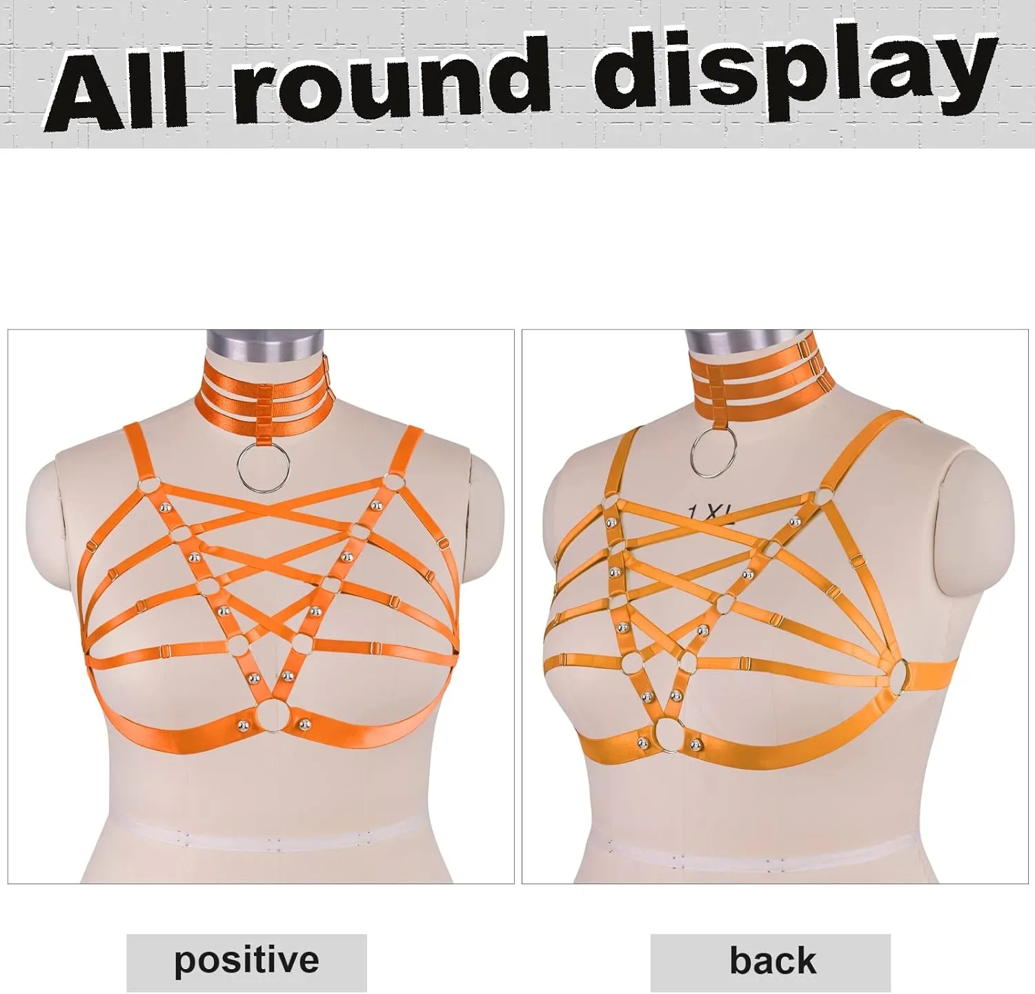 Plus Size Women's Waist Harness Belt Body Full Cage Strappy Bra Lingerie Gothic Tops Hollow Out Halloween Rave Clothing