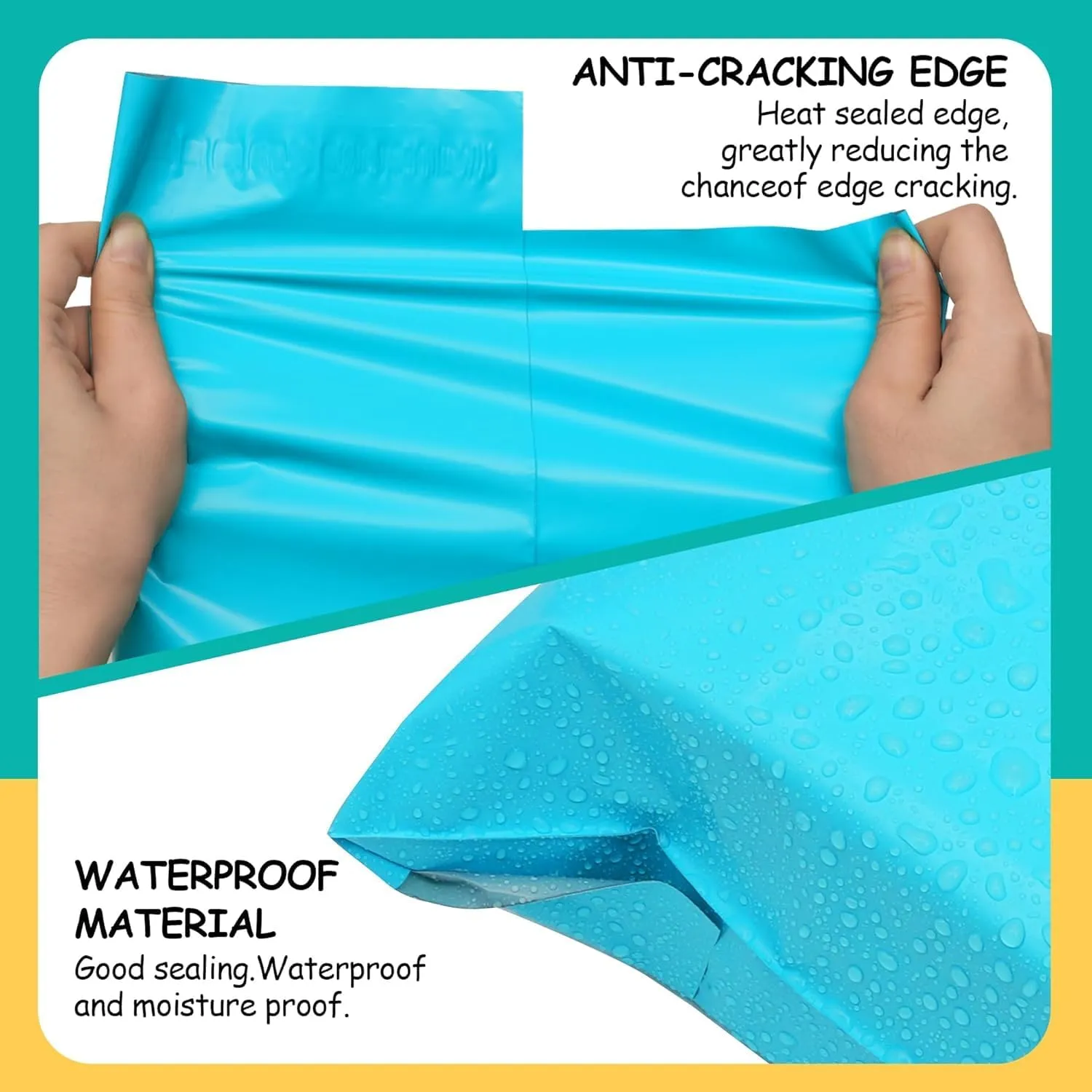 Poly Mailers 10x13 inch 200 Pcs, Blue Plastic Mailing Envelopes with 2.4mil Thickness, Waterproof and Tear-resistant Shipping Bags for Clothing, Tamper Proof Self-Seal Mailers Poly Bags