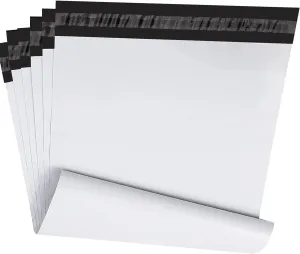 Poly Mailers 12x15.5 100 Pack, Strong Adhesive Shipping Bags for Clothing, Waterproof and Tear-Proof Shipping Envelopes, Mailers Poly Bags Packaging Bags for Shipping in White