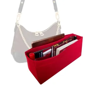 Premium Purse Organizer fits Boulogne Bag Insert Organizer, Boulogne Organizer, Handmade 2mm Premium Felt Snug Sturdy Gold Zipper Tapered Shape, Perfect Fit (For Boulogne Bag, Red)