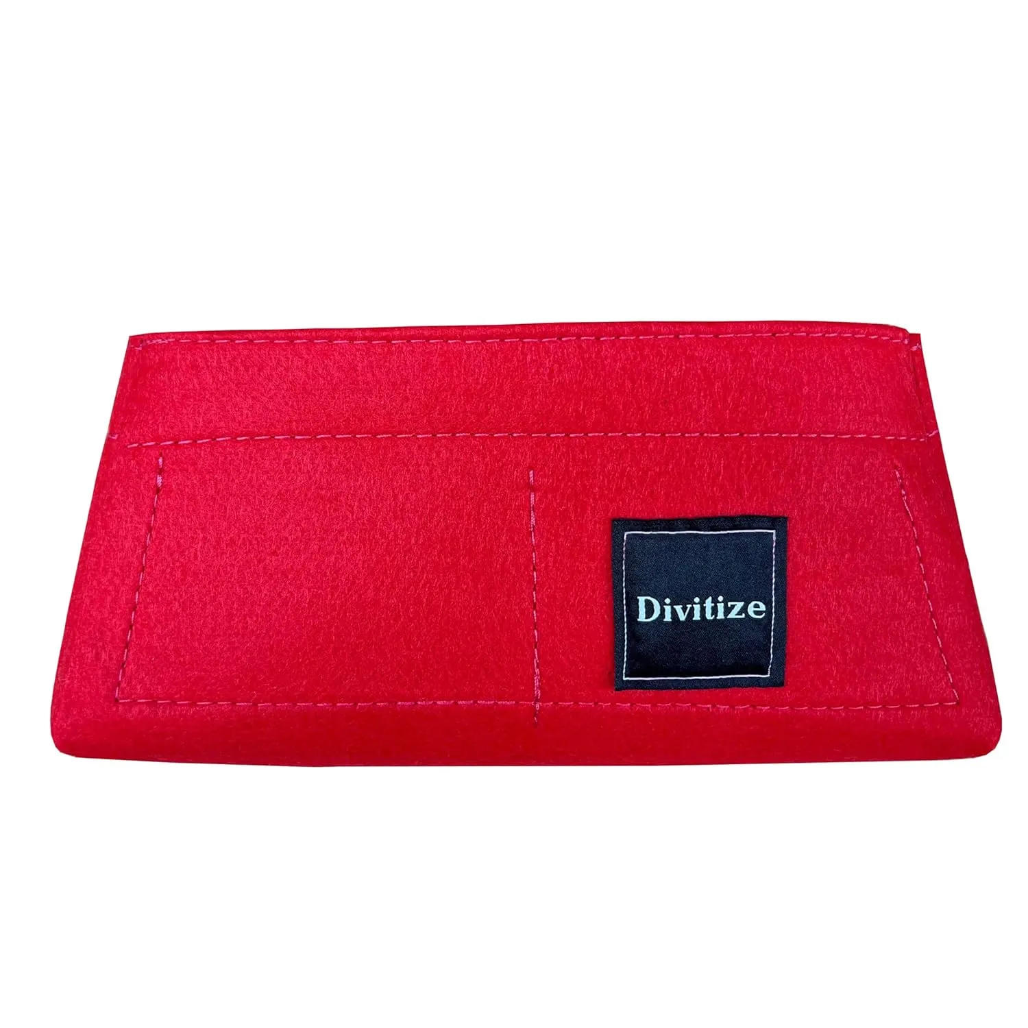Premium Purse Organizer fits Boulogne Bag Insert Organizer, Boulogne Organizer, Handmade 2mm Premium Felt Snug Sturdy Gold Zipper Tapered Shape, Perfect Fit (For Boulogne Bag, Red)
