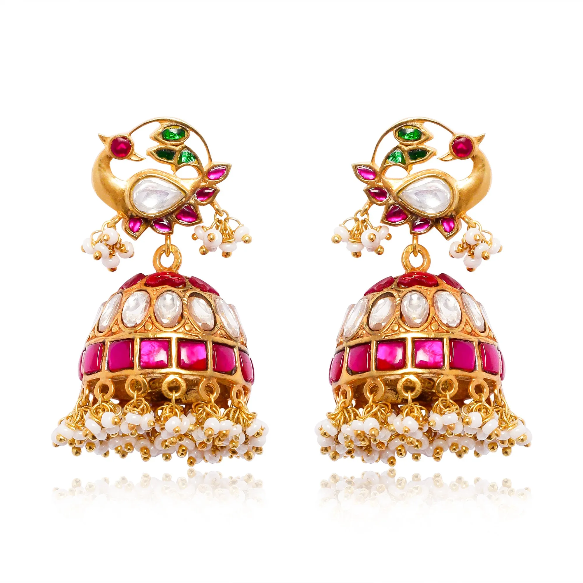Pure 92.5 Silver Swan Jhumki Earrings