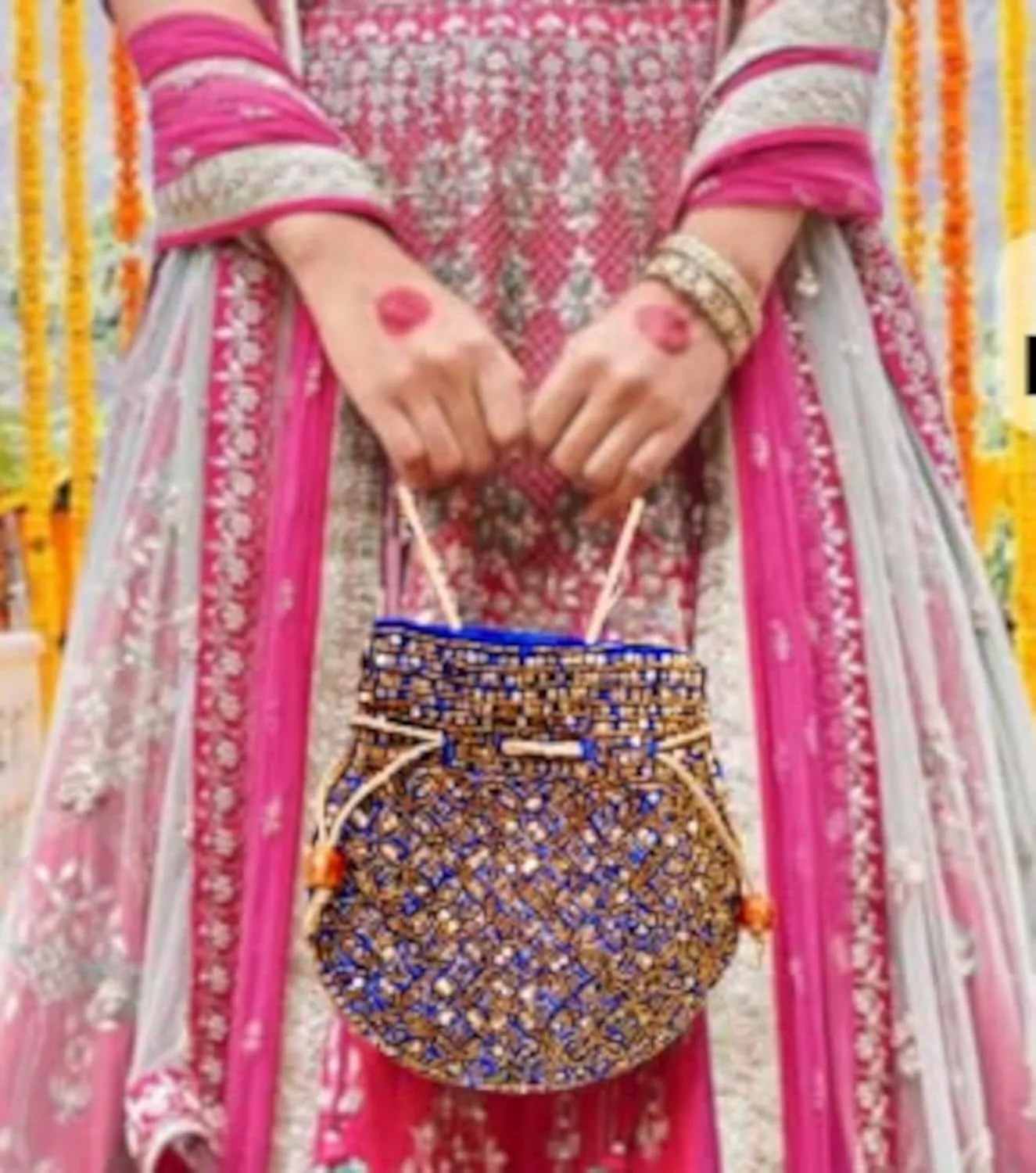 Purpledip Potli Bags Drawstring Purse (Potli02$)