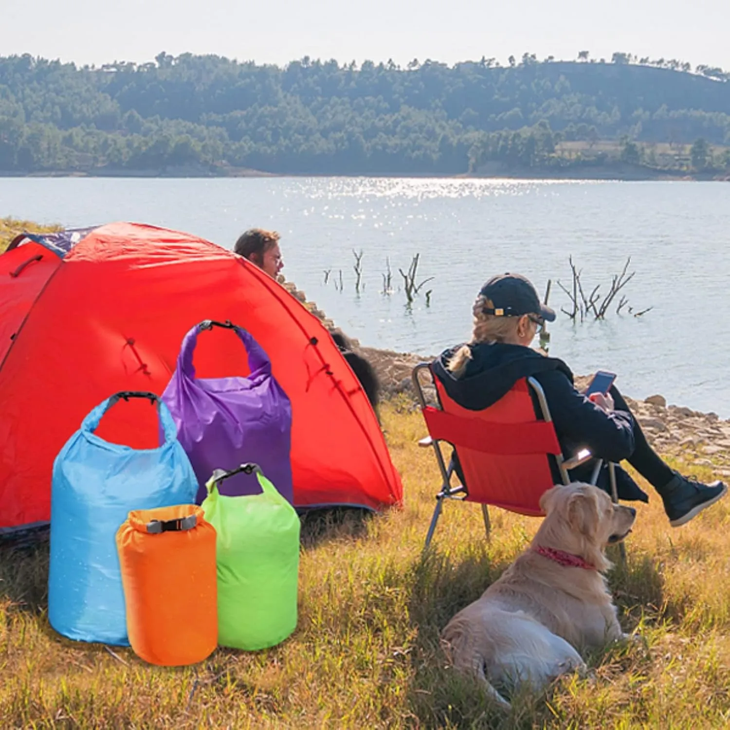 R2Depot Waterproof Dry Bag, 5L/10L/20L/40L/70L Dry Storage Bag for Kayaking, Gym, Hiking, Swimming (Blue, 70L)